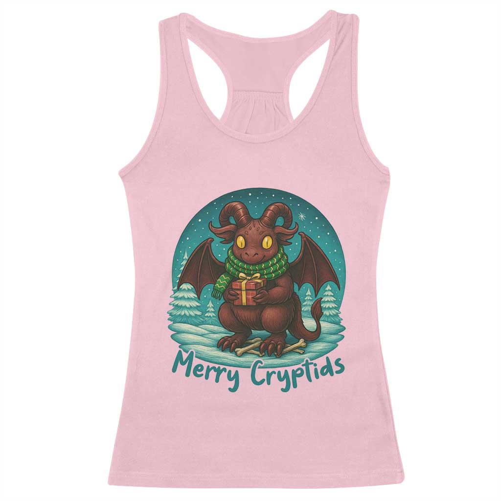 Jersey Devil Racerback Tank Top Merry Cryptidmas Funny Christmas Gift TS12 Light Pink Print Your Wear