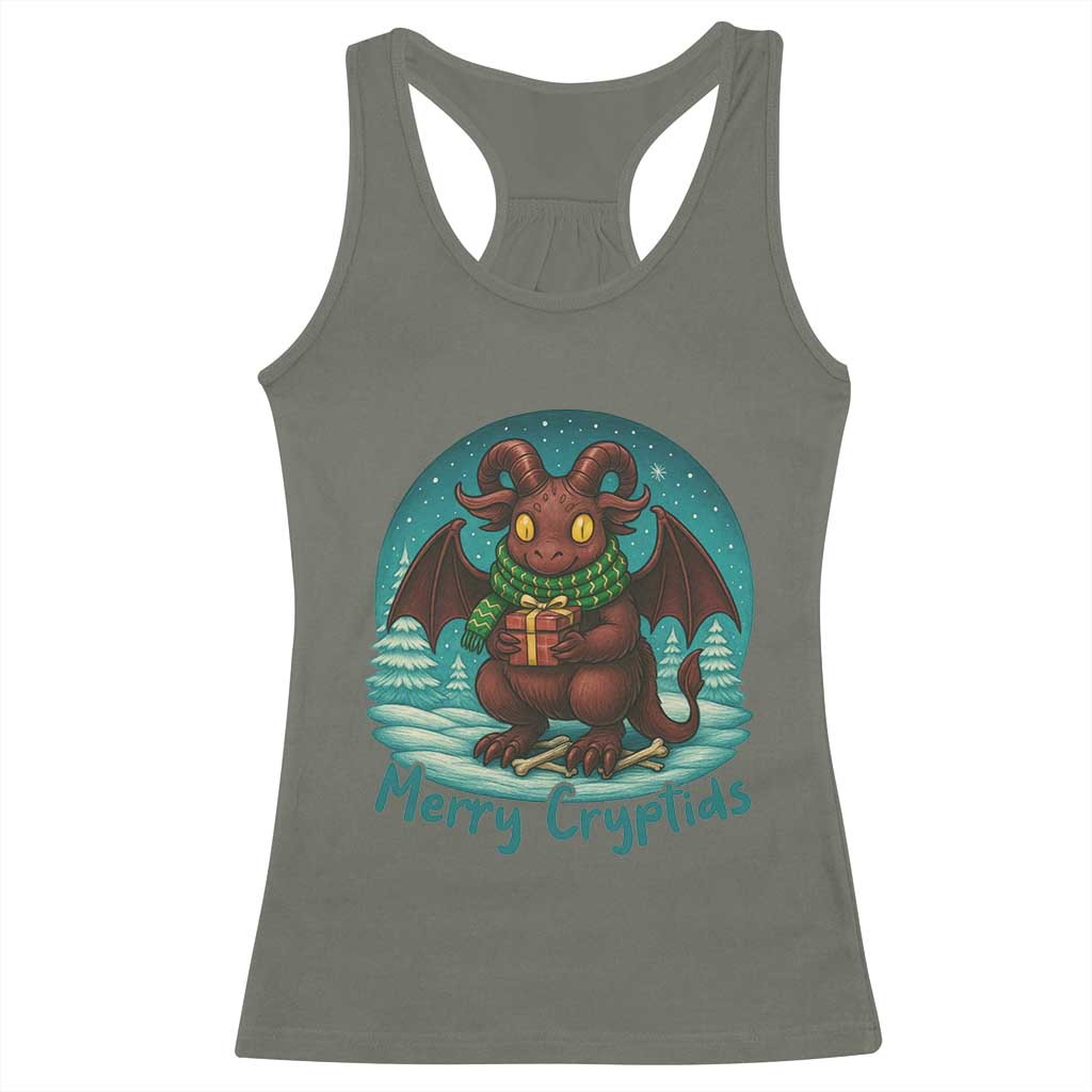 Jersey Devil Racerback Tank Top Merry Cryptidmas Funny Christmas Gift TS12 Military Green Print Your Wear