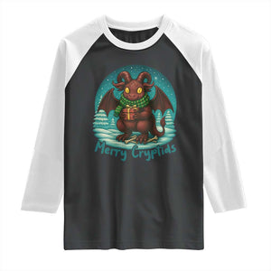 Jersey Devil Raglan Shirt Merry Cryptidmas Funny Christmas Gift TS12 Black White Print Your Wear