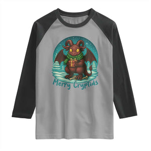 Jersey Devil Raglan Shirt Merry Cryptidmas Funny Christmas Gift TS12 Sport Gray Black Print Your Wear
