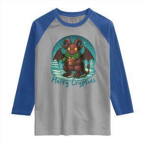 Jersey Devil Raglan Shirt Merry Cryptidmas Funny Christmas Gift TS12 Sport Gray Royal Print Your Wear