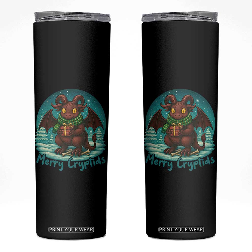 Jersey Devil Skinny Tumbler Merry Cryptidmas Funny Christmas Gift TS12 Black Print Your Wear