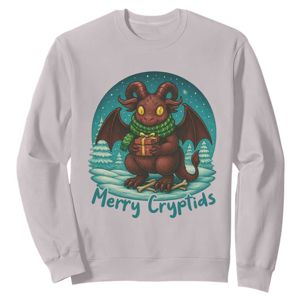 Jersey Devil Sweatshirt Merry Cryptidmas Funny Christmas Gift TS12 Ice Gray Print Your Wear