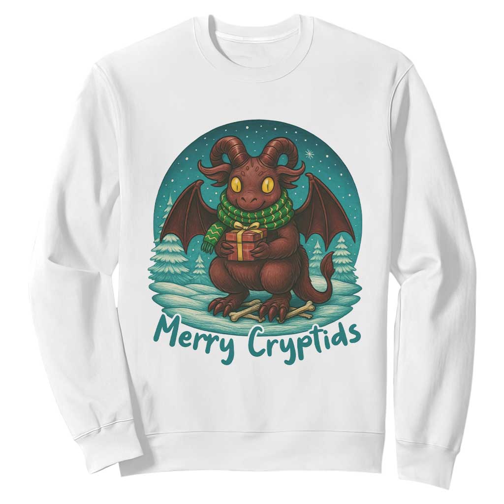 Jersey Devil Sweatshirt Merry Cryptidmas Funny Christmas Gift TS12 White Print Your Wear