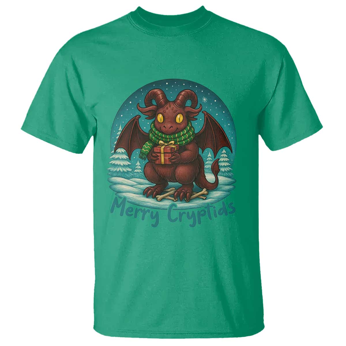 Jersey Devil T Shirt Merry Cryptidmas Funny Christmas Gift TS12 Irish Green Print Your Wear