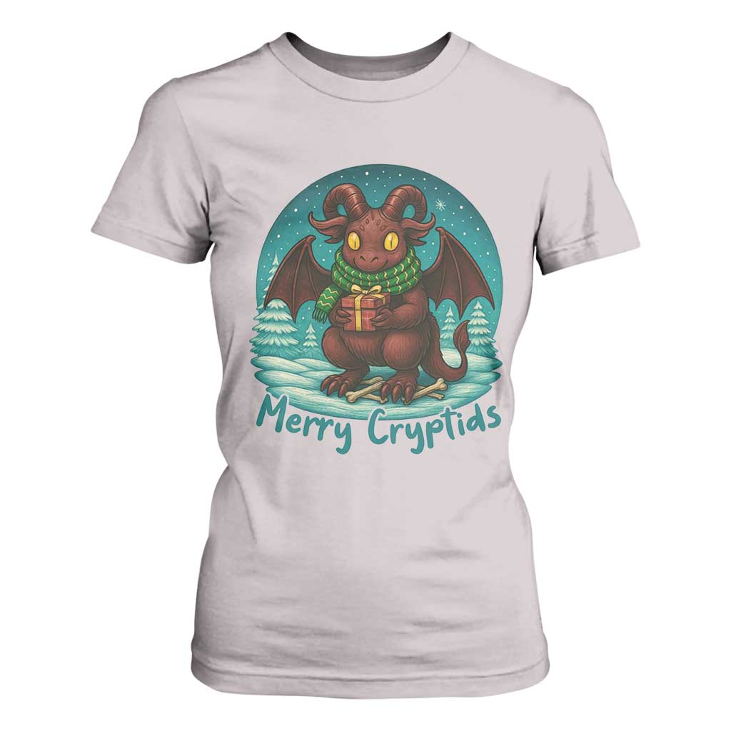 Jersey Devil T Shirt For Women Merry Cryptidmas Funny Christmas Gift TS12 Ice Gray Print Your Wear