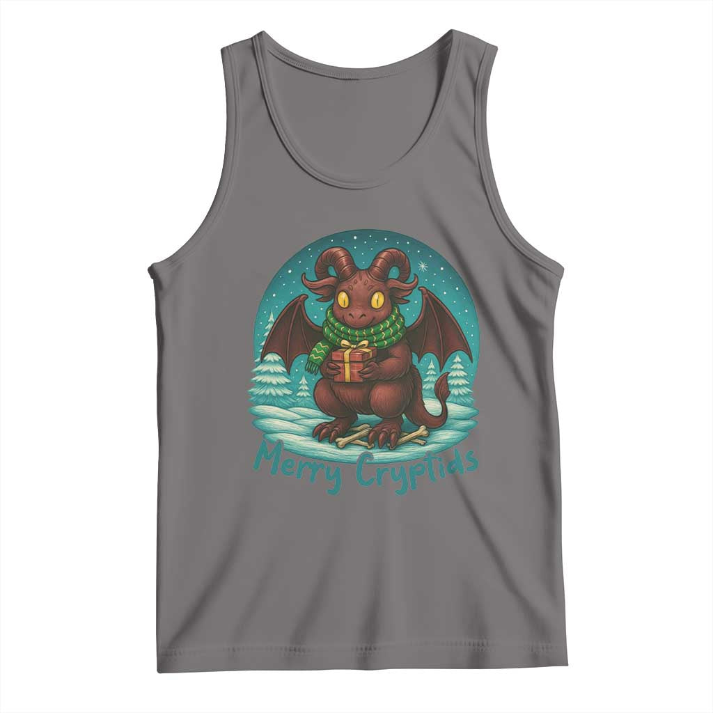 Jersey Devil Tank Top Merry Cryptidmas Funny Christmas Gift TS12 Deep Heather Print Your Wear
