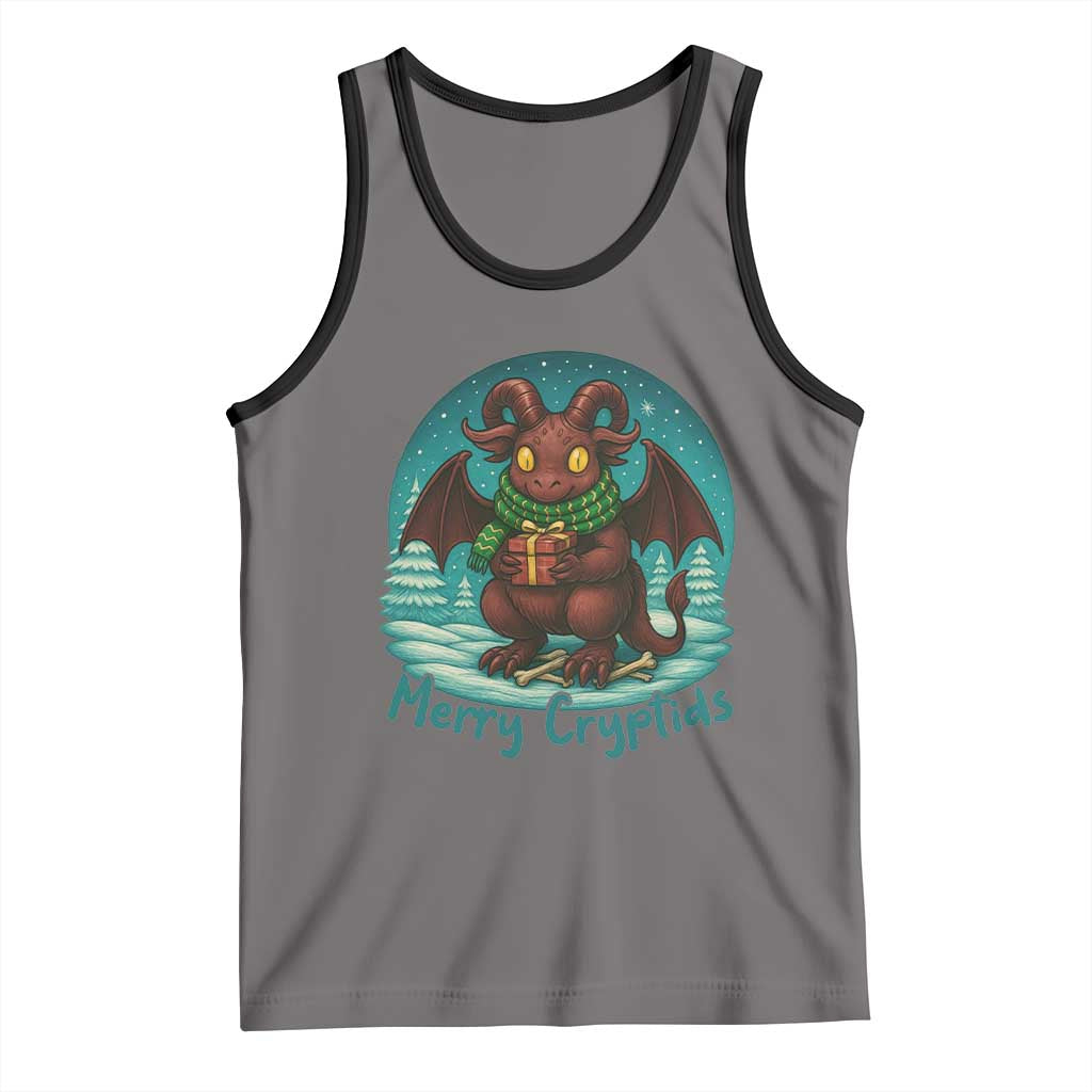 Jersey Devil Tank Top Merry Cryptidmas Funny Christmas Gift TS12 Deep Heather Black Print Your Wear