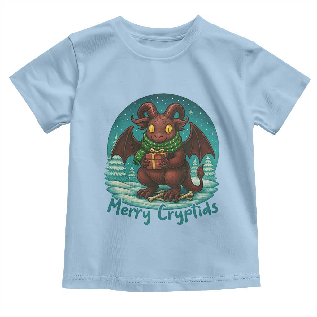Jersey Devil Toddler T Shirt Merry Cryptidmas Funny Christmas Gift TS12 Light Blue Print Your Wear