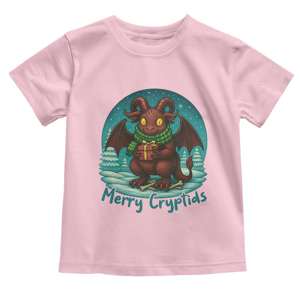 Jersey Devil Toddler T Shirt Merry Cryptidmas Funny Christmas Gift TS12 Light Pink Print Your Wear