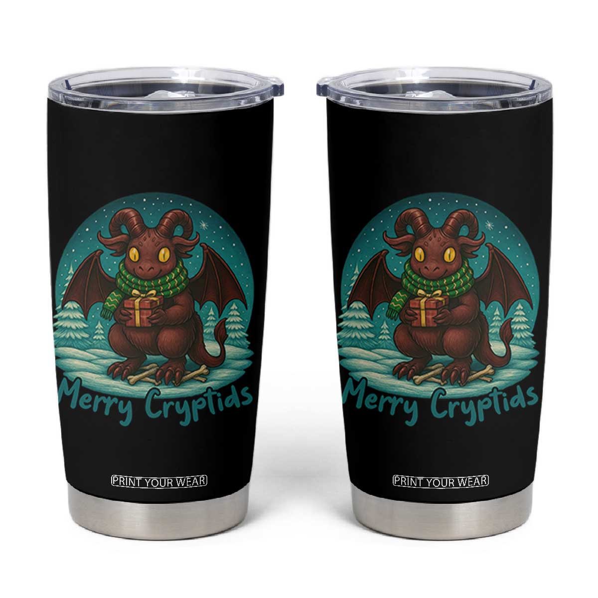Jersey Devil Tumbler Cup Merry Cryptidmas Funny Christmas Gift TS12 Black Print Your Wear