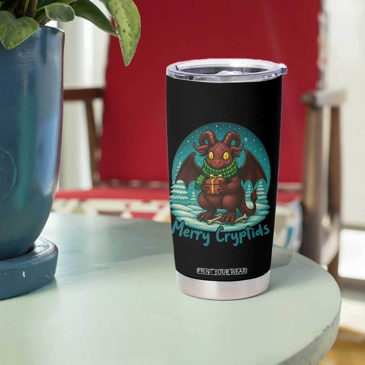 Jersey Devil Tumbler Cup Merry Cryptidmas Funny Christmas Gift TS12 Print Your Wear