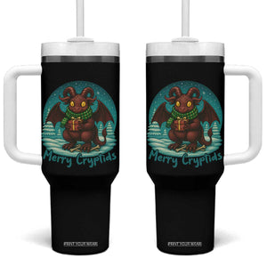 Jersey Devil Tumbler With Handle Merry Cryptidmas Funny Christmas Gift TS12 One Size: 40 oz Black Print Your Wear