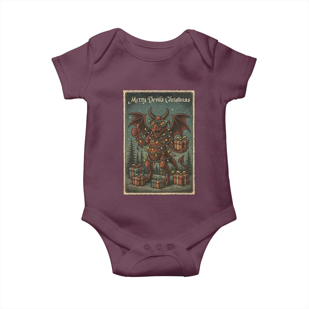 Jersey Devil Merry Devils Christmas Gift Baby Onesie TS12 Maroon Print Your Wear
