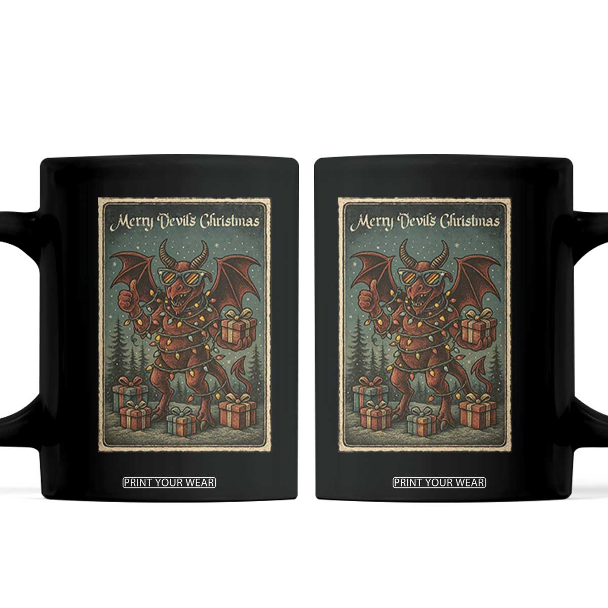 Jersey Devil Merry Devils Christmas Gift Coffee Mug TS12 Black Print Your Wear