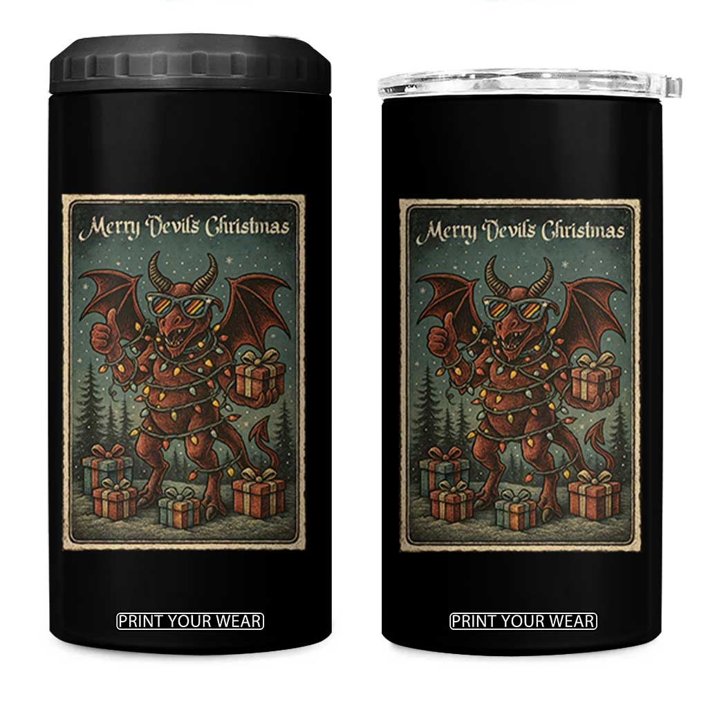 Jersey Devil Merry Devils Christmas Gift 4 in 1 Can Cooler Tumbler TS12 One Size: 16 oz Black Print Your Wear