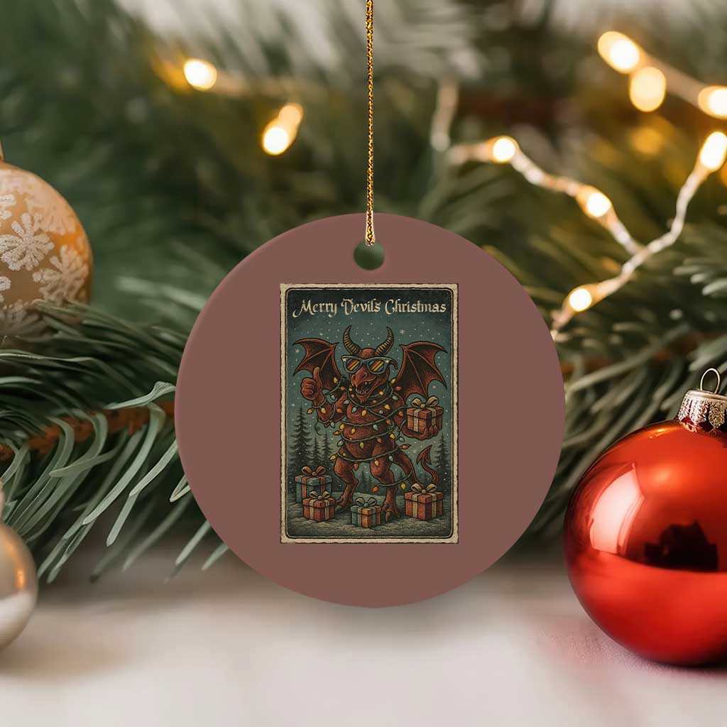 Jersey Devil Merry Devils Xmas Gift Ceramic Ornament TS12 1pc Mocha Print Your Wear