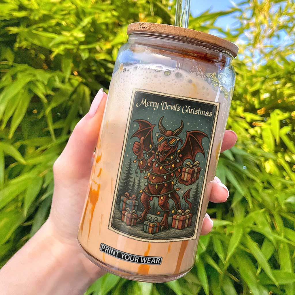Jersey Devil Merry Devils Christmas Gift Glass Can TS12 Black Print Your Wear