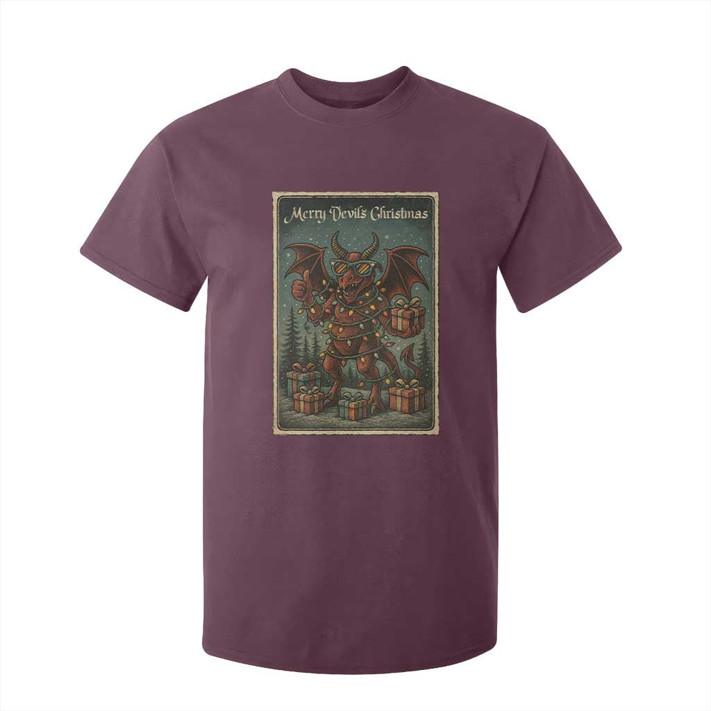 Jersey Devil Merry Devils Christmas Gift T Shirt For Kid TS12 Maroon Print Your Wear