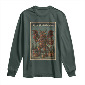 Jersey Devil Merry Devils Christmas Gift Long Sleeve Shirt TS12 Dark Forest Green Print Your Wear