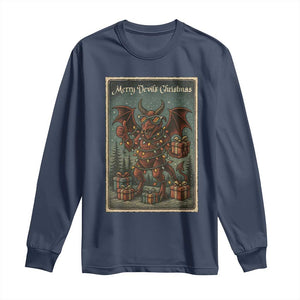 Jersey Devil Merry Devils Christmas Gift Long Sleeve Shirt TS12 Navy Print Your Wear