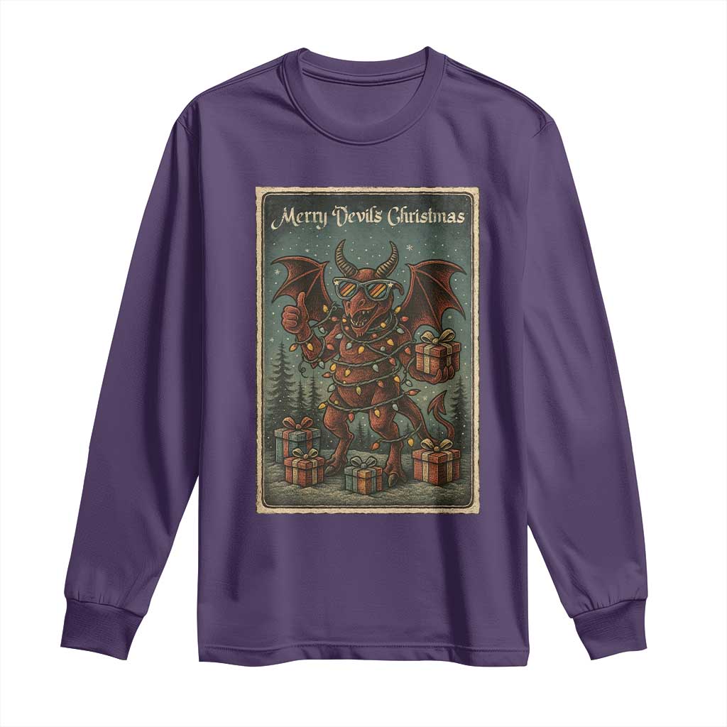 Jersey Devil Merry Devils Christmas Gift Long Sleeve Shirt TS12 Purple Print Your Wear