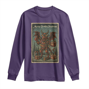 Jersey Devil Merry Devils Christmas Gift Long Sleeve Shirt TS12 Purple Print Your Wear