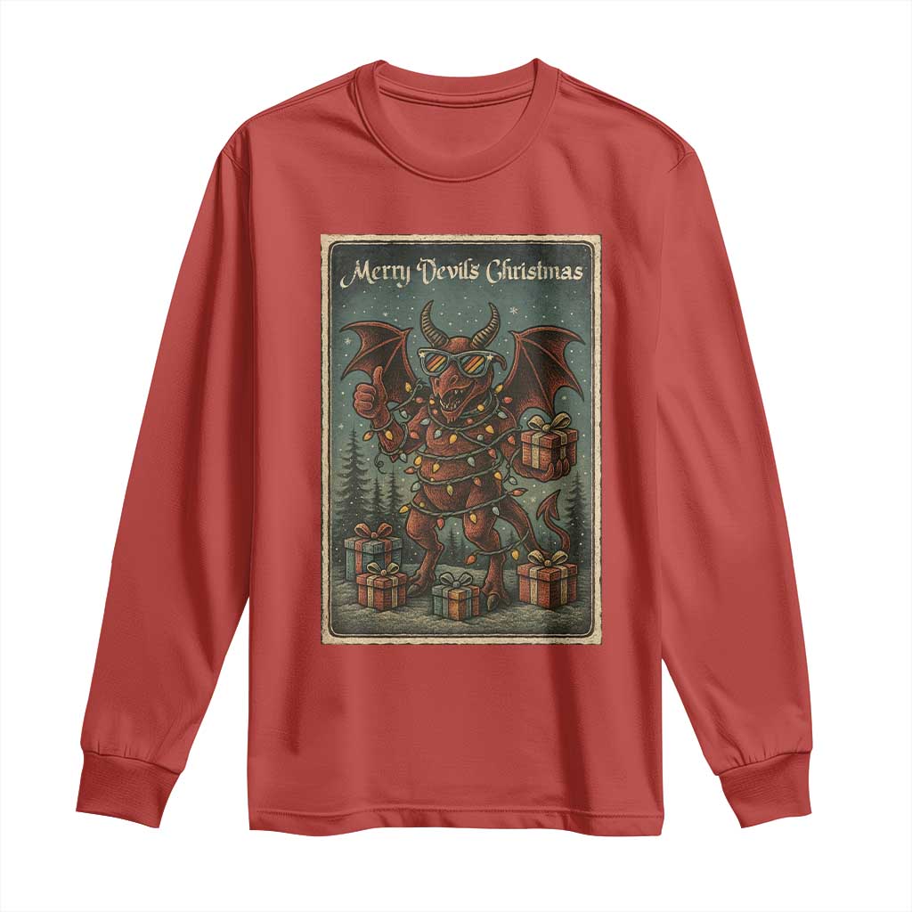 Jersey Devil Merry Devils Christmas Gift Long Sleeve Shirt TS12 Red Print Your Wear