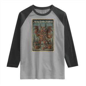 Jersey Devil Merry Devils Christmas Gift Raglan Shirt TS12 Sport Gray Black Print Your Wear