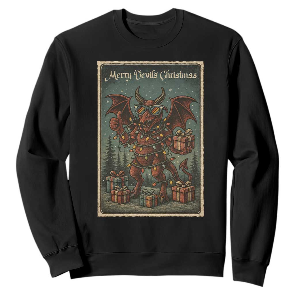 Jersey Devil Merry Devils Christmas Gift Sweatshirt TS12 Black Print Your Wear