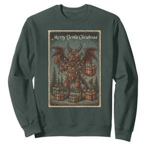 Jersey Devil Merry Devils Christmas Gift Sweatshirt TS12 Dark Forest Green Print Your Wear