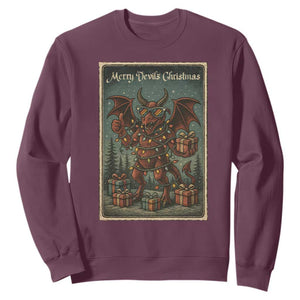 Jersey Devil Merry Devils Christmas Gift Sweatshirt TS12 Maroon Print Your Wear