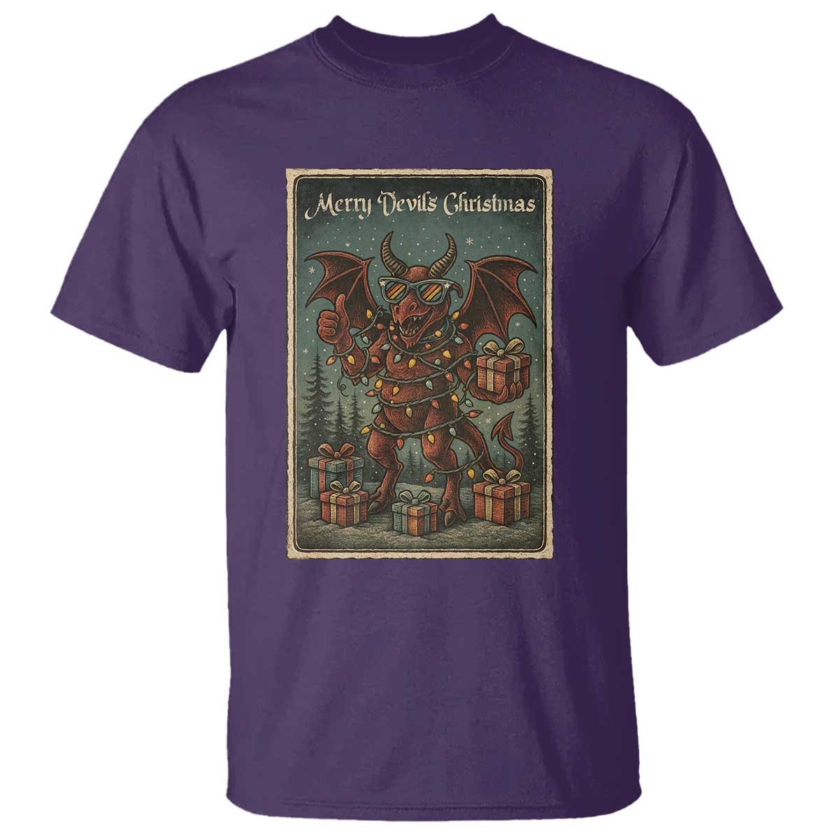 Jersey Devil Merry Devils Christmas Gift T Shirt TS12 Purple Print Your Wear