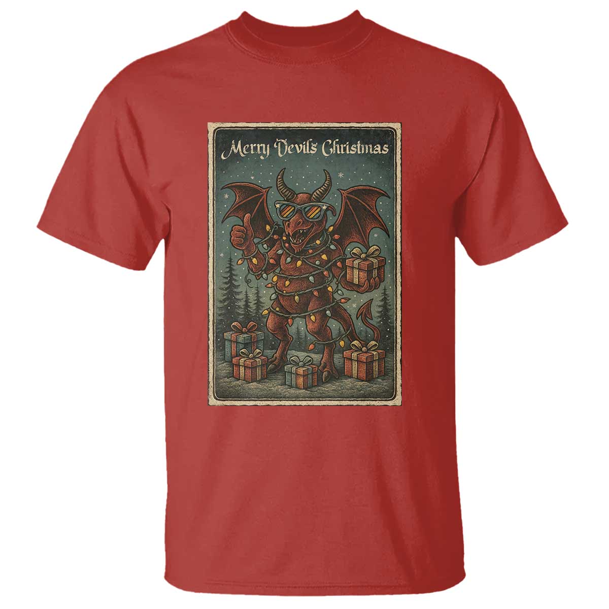 Jersey Devil Merry Devils Christmas Gift T Shirt TS12 Red Print Your Wear