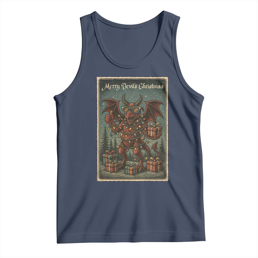 Jersey Devil Merry Devils Christmas Gift Tank Top TS12 Navy Print Your Wear