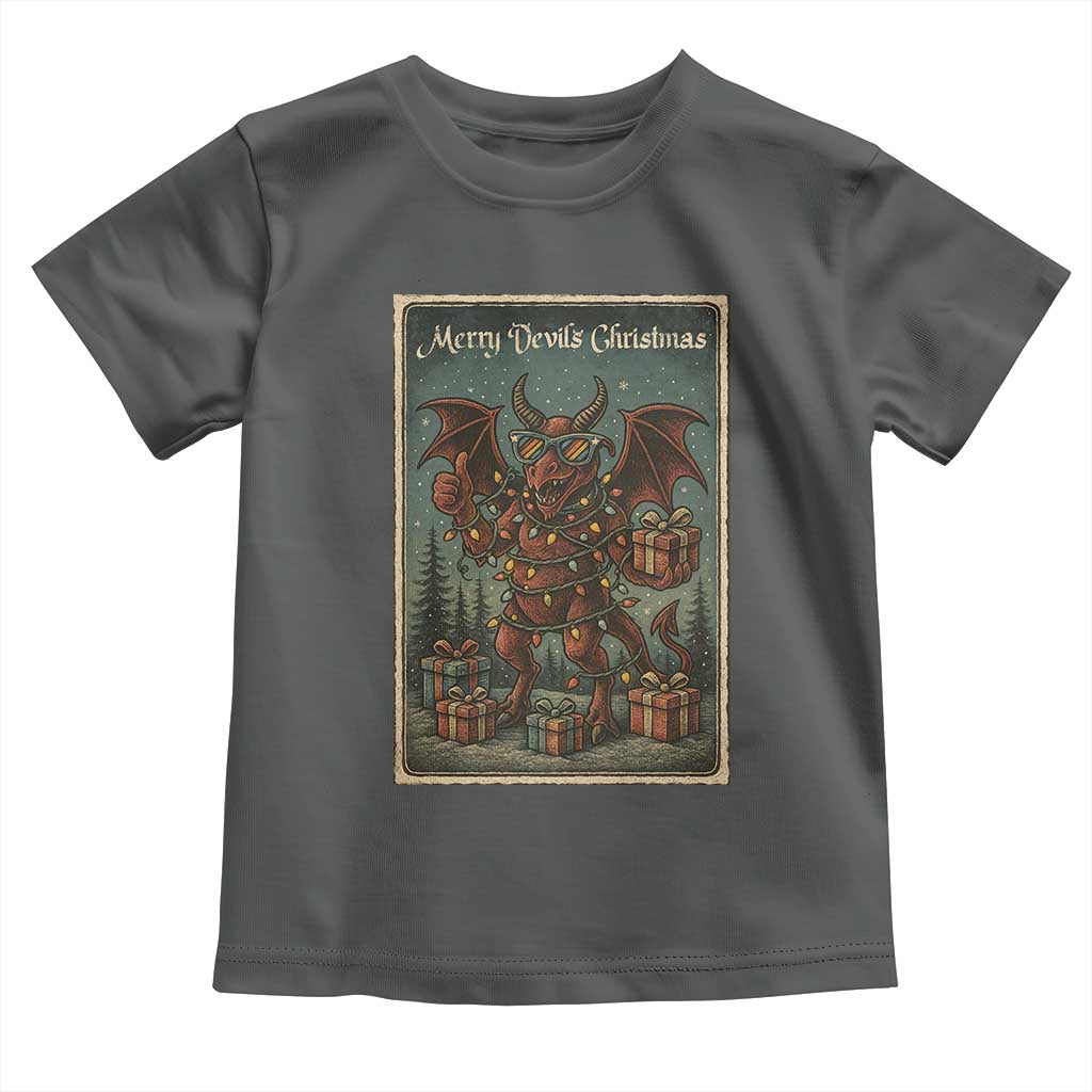 Jersey Devil Merry Devils Christmas Gift Toddler T Shirt TS12 Dark Heather Print Your Wear