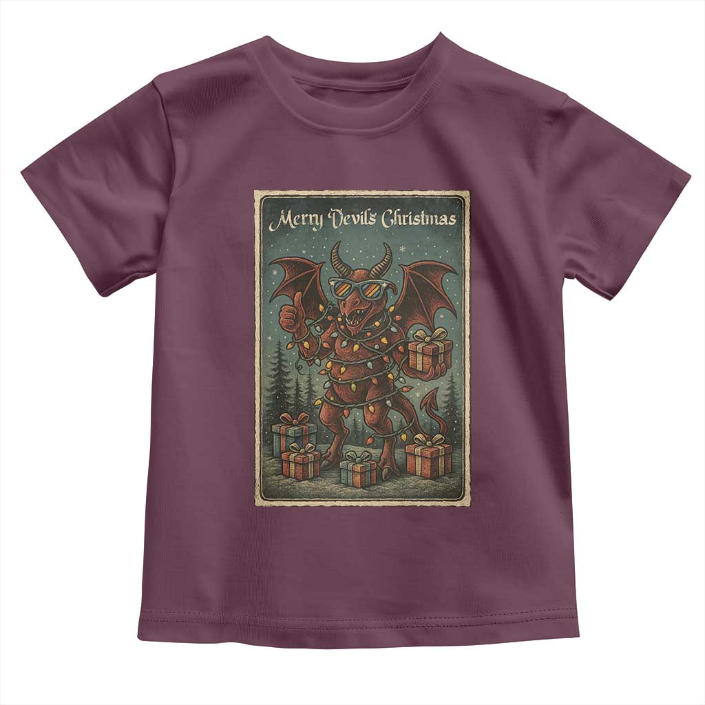 Jersey Devil Merry Devils Christmas Gift Toddler T Shirt TS12 Maroon Print Your Wear