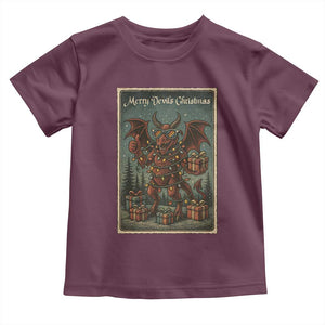Jersey Devil Merry Devils Christmas Gift Toddler T Shirt TS12 Maroon Print Your Wear