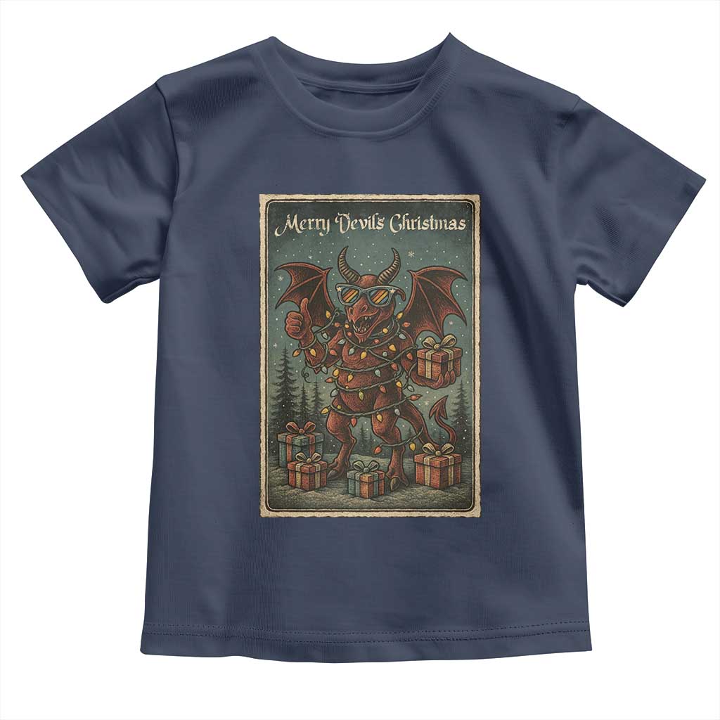 Jersey Devil Merry Devils Christmas Gift Toddler T Shirt TS12 Navy Print Your Wear