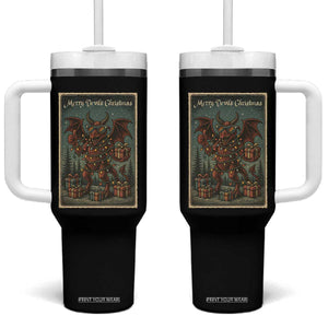 Jersey Devil Merry Devils Christmas Gift Tumbler With Handle TS12 One Size: 40 oz Black Print Your Wear