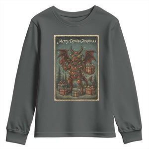 Jersey Devil Merry Devils Christmas Gift Youth Sweatshirt TS12 Dark Heather Print Your Wear