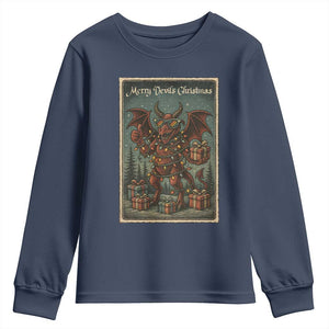 Jersey Devil Merry Devils Christmas Gift Youth Sweatshirt TS12 Navy Print Your Wear