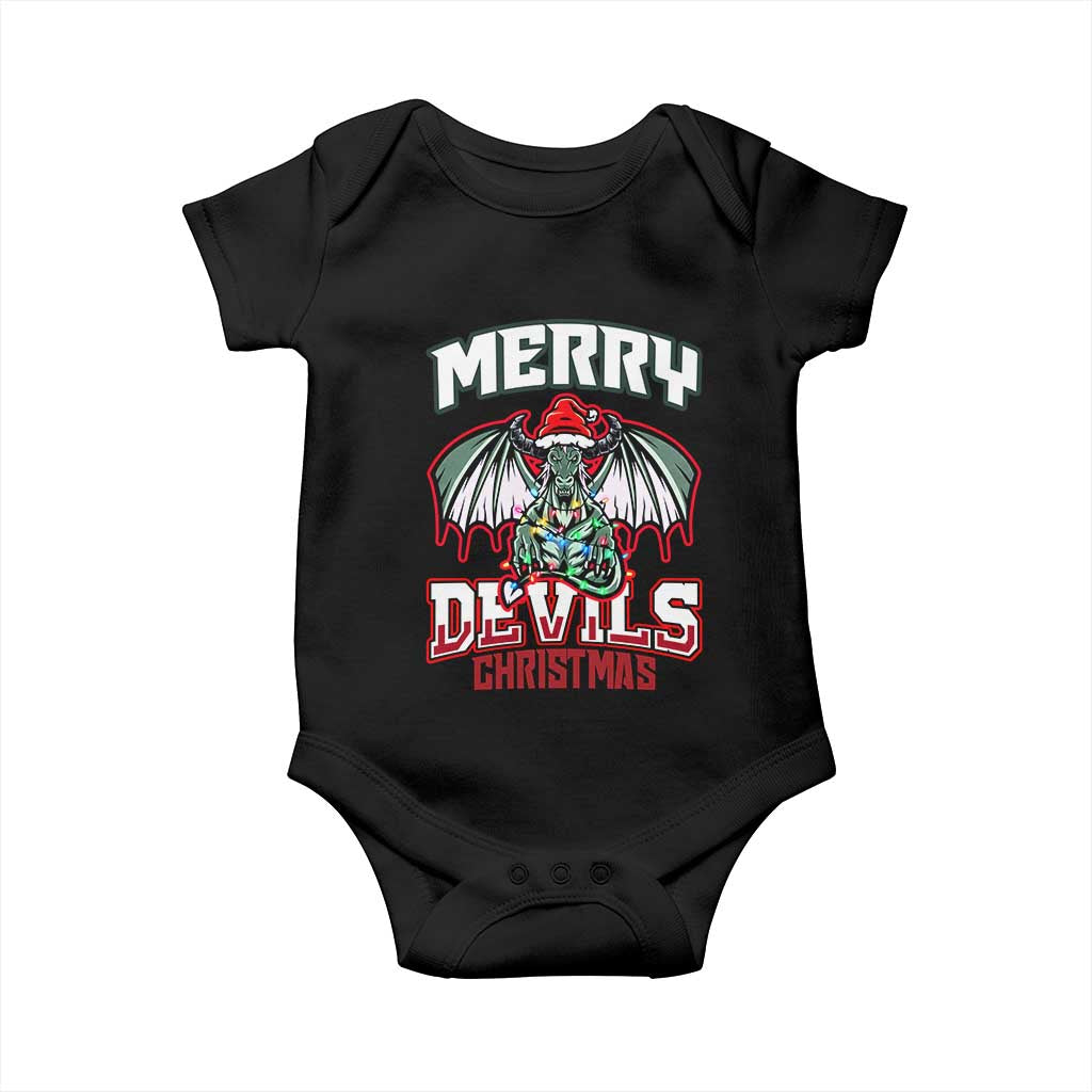 Jersey Devil Baby Onesie Merry Devils Christmas Cryptid Gift TS12 Black Print Your Wear