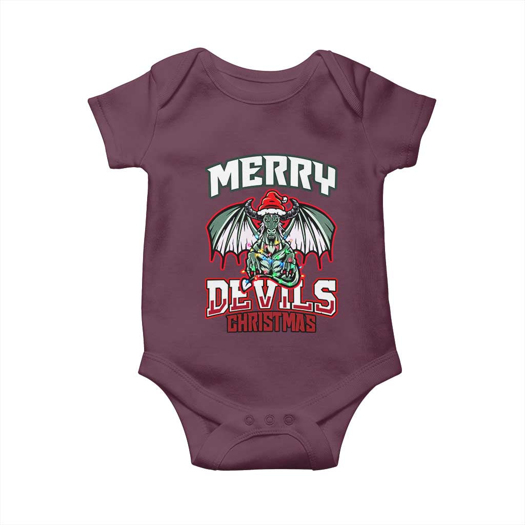 Jersey Devil Baby Onesie Merry Devils Christmas Cryptid Gift TS12 Maroon Print Your Wear