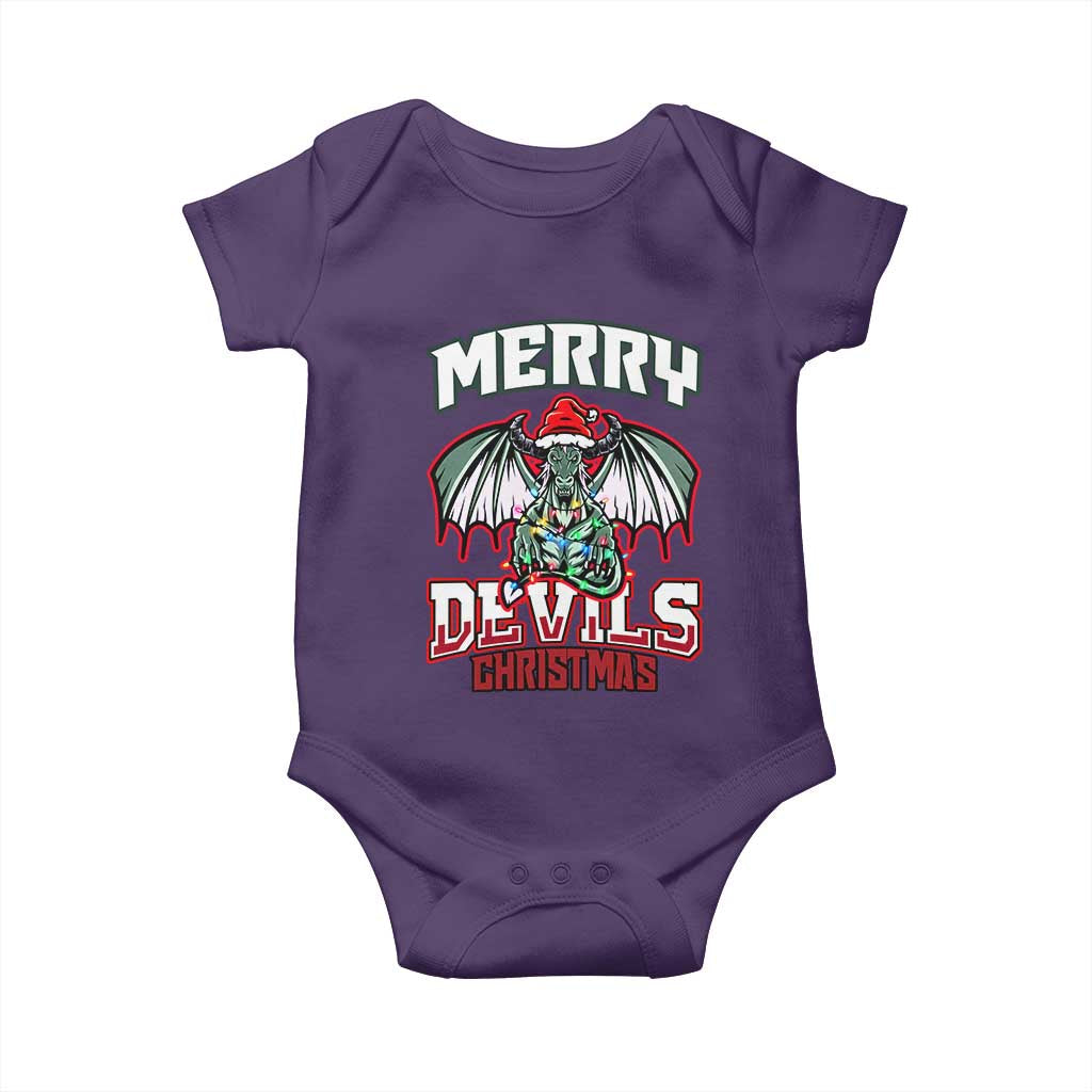 Jersey Devil Baby Onesie Merry Devils Christmas Cryptid Gift TS12 Purple Print Your Wear