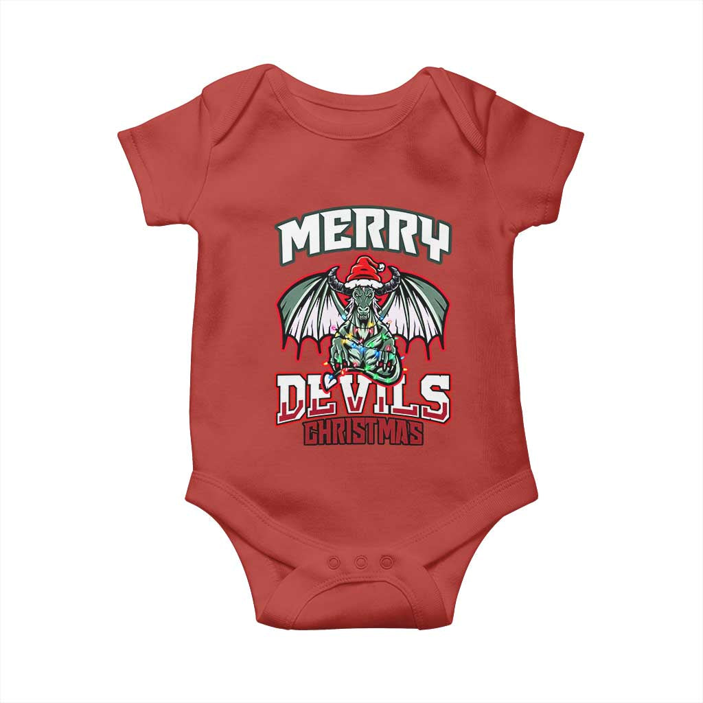 Jersey Devil Baby Onesie Merry Devils Christmas Cryptid Gift TS12 Red Print Your Wear