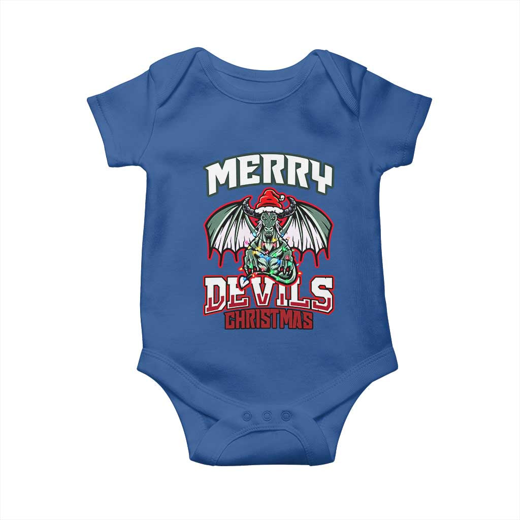 Jersey Devil Baby Onesie Merry Devils Christmas Cryptid Gift TS12 Royal Blue Print Your Wear