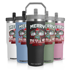Jersey Devil Flip Straw Tumbler Merry Devils Christmas Cryptid Gift TS12 Print Your Wear