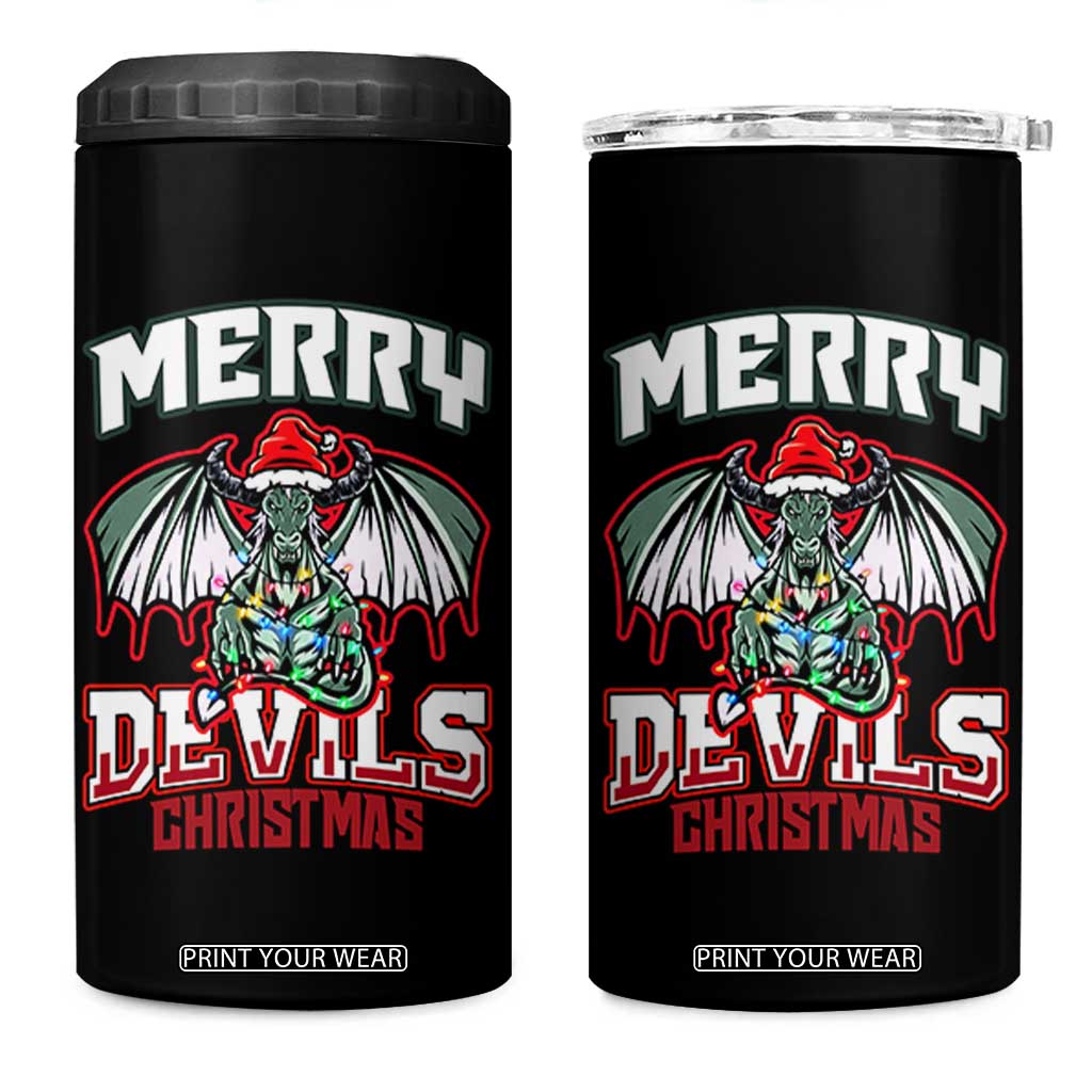 Jersey Devil 4 in 1 Can Cooler Tumbler Merry Devils Christmas Cryptid Gift TS12 One Size: 16 oz Black Print Your Wear