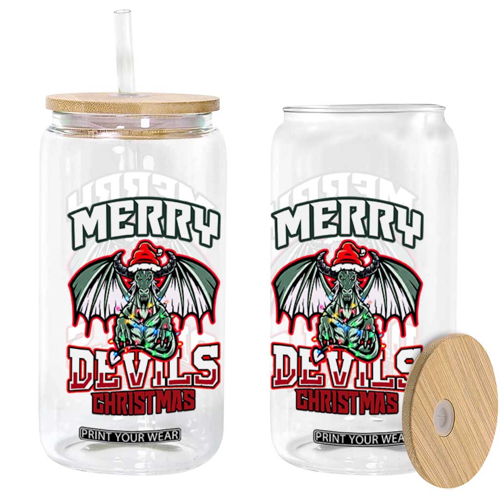 Jersey Devil Glass Can Merry Devils Christmas Cryptid Gift TS12 Print Your Wear